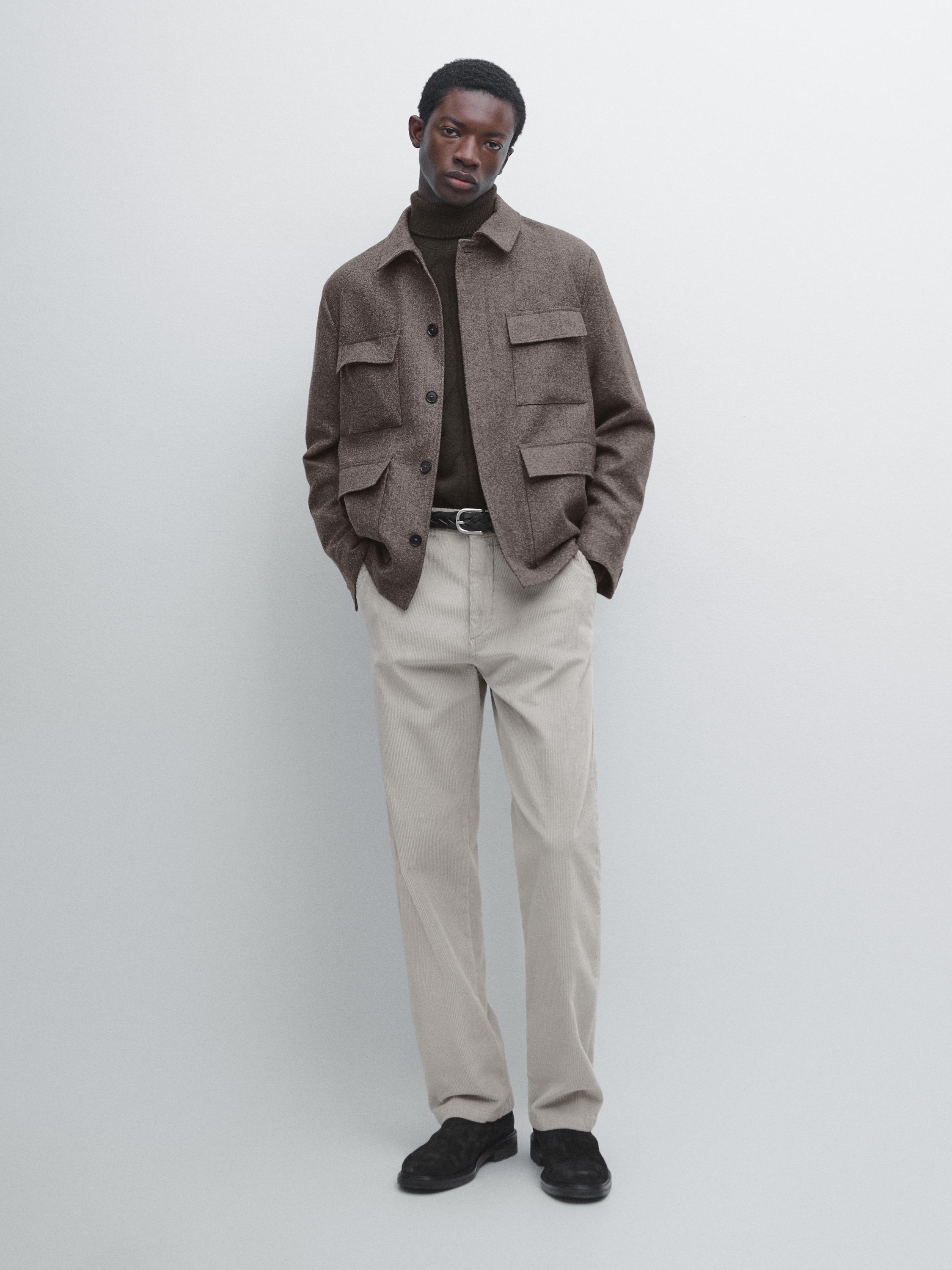 Herringbone wool blend cardigan