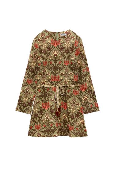 PRINTED DRESS WITH BELT