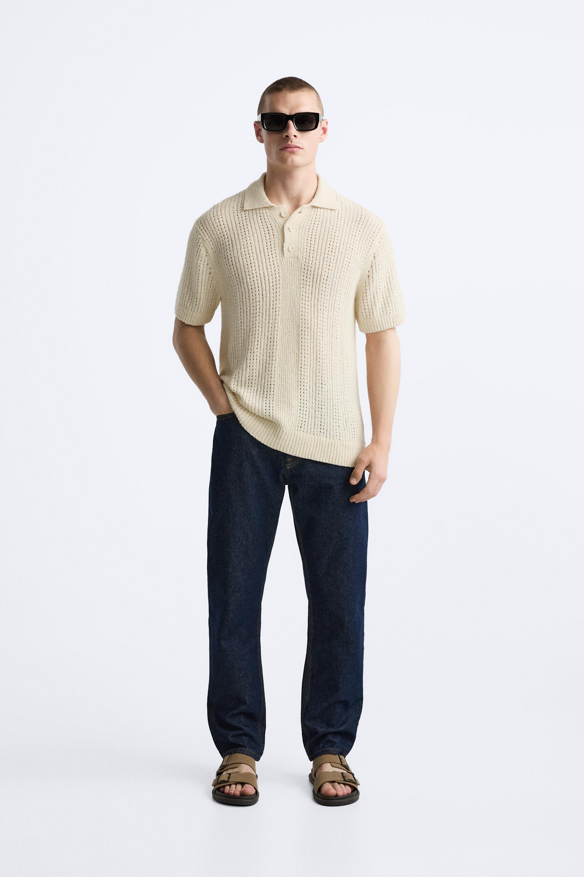 TEXTURED KNIT POLO SHIRT - Ecru | ZARA United States