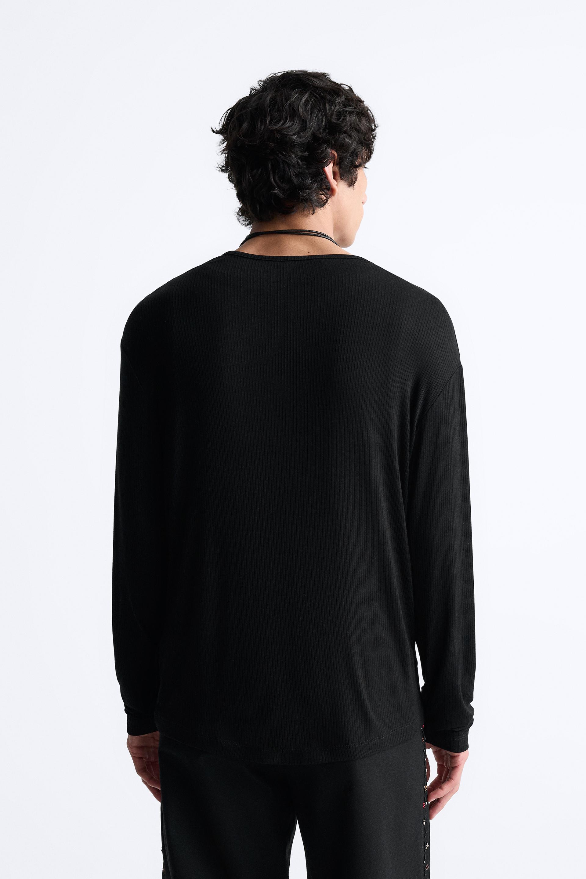 black rib oversized men's t-shirt