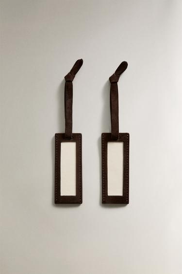 IDENTIFICATEURS CUIR PETITS (LOT DE 2) - Marron foncé de Zara