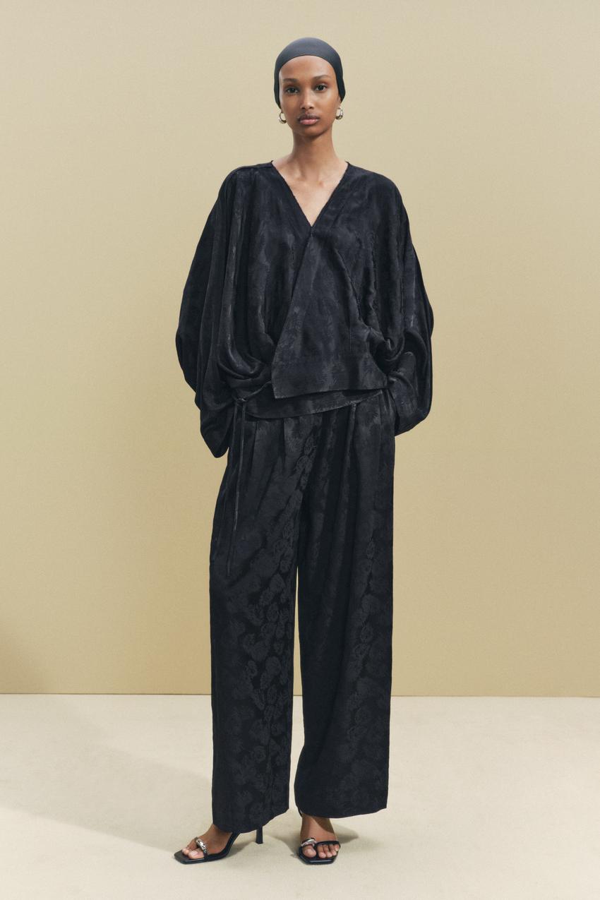 ジャカード キモノ ZW COLLECTION - ブラック | ZARA Japan / 日本