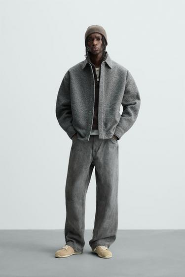 SOBRECAMISA EFECTO BOUCLÉ - Gris de Zara - Imagen 0