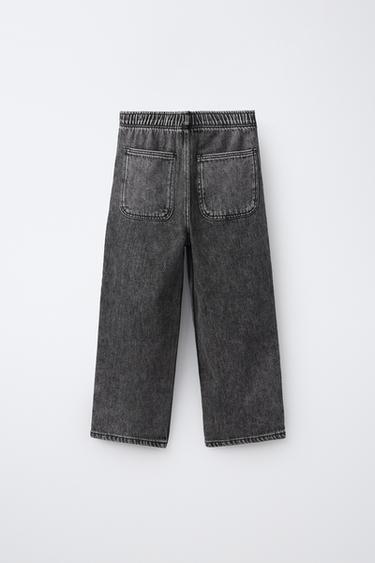 WASHED LOOSE JEANS — Black 2
