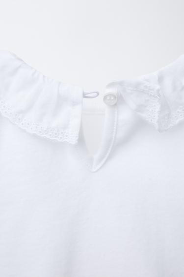 BODY COL BRODÉ SUISSE - Blanc cassé de Zara - Image 3