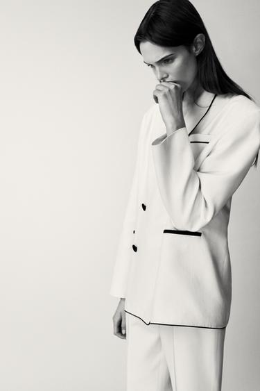 BLAZER VIVOS CONTRASTE ZW COLLECTION - Crudo de Zara - Imagen 0