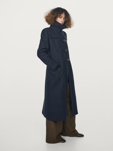 Zara Long coat with toggles - Navy blue