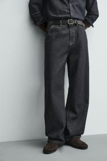 EMBROIDERED HEART DENIM CHINO TROUSERS - Blue by Zara - Image 4