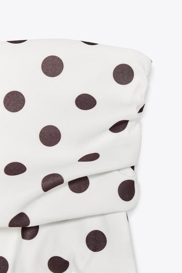 TOP BUSTIER À POIS - Blanc de Zara - Image 5