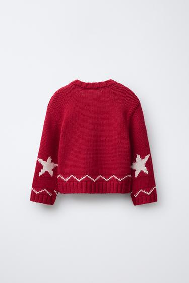 CARDIGAN WITH EMBROIDERED HORSES - Red by Zara - Image 1