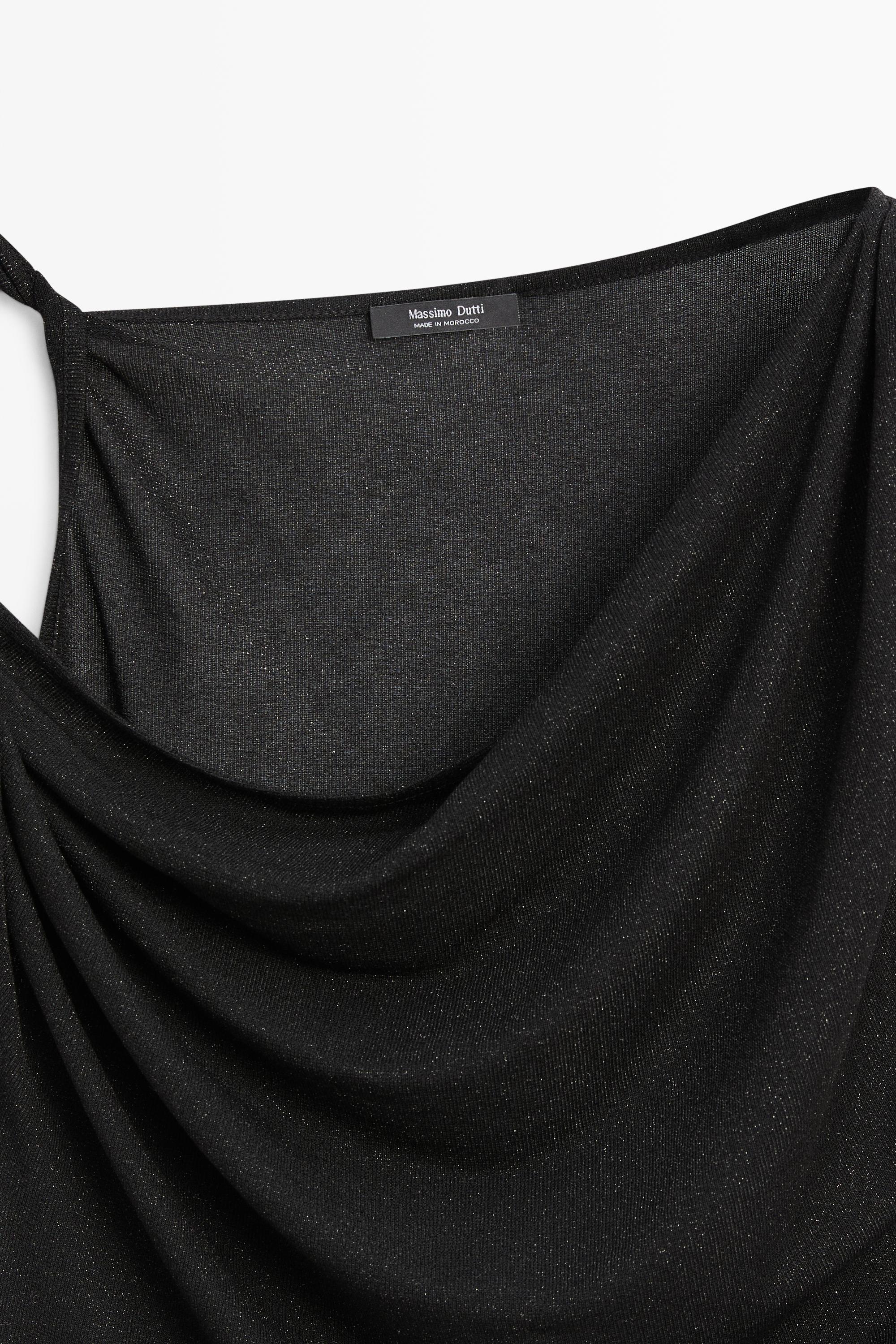 Shimmery draped top with knot detail