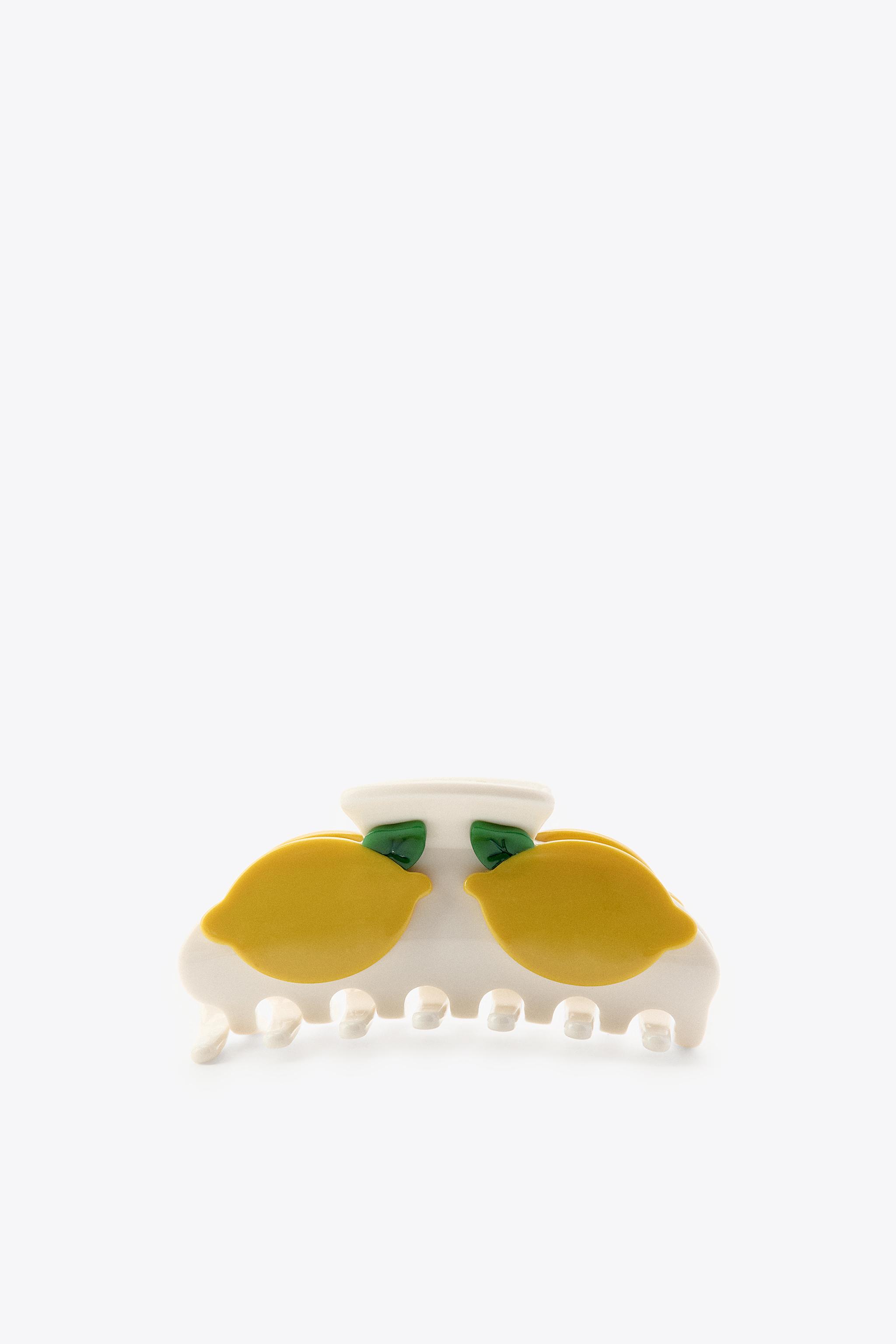 Zara Lemon-Themed Hair Accessory in White and Yellow LEMON HAIR CLIP - Ecru | ZARA Australia main image 3