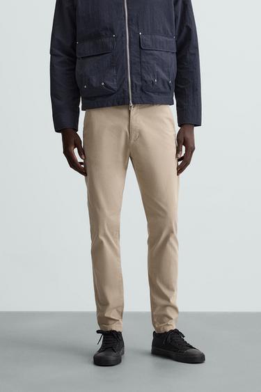 Zara SKINNY CHINO PANTS - Beige