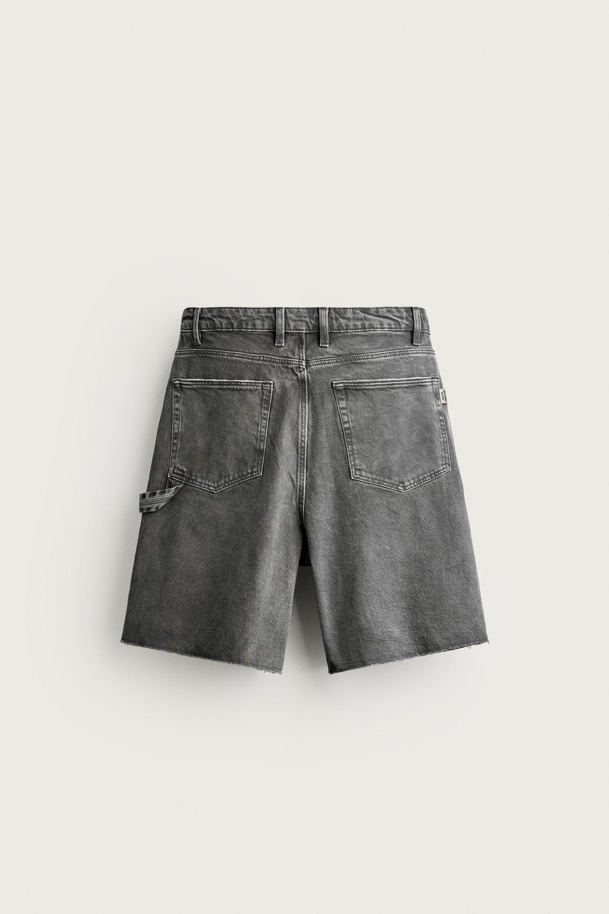 Zara RELAXED FIT CARPENTER CEPLİ BERMUDA görsel 8