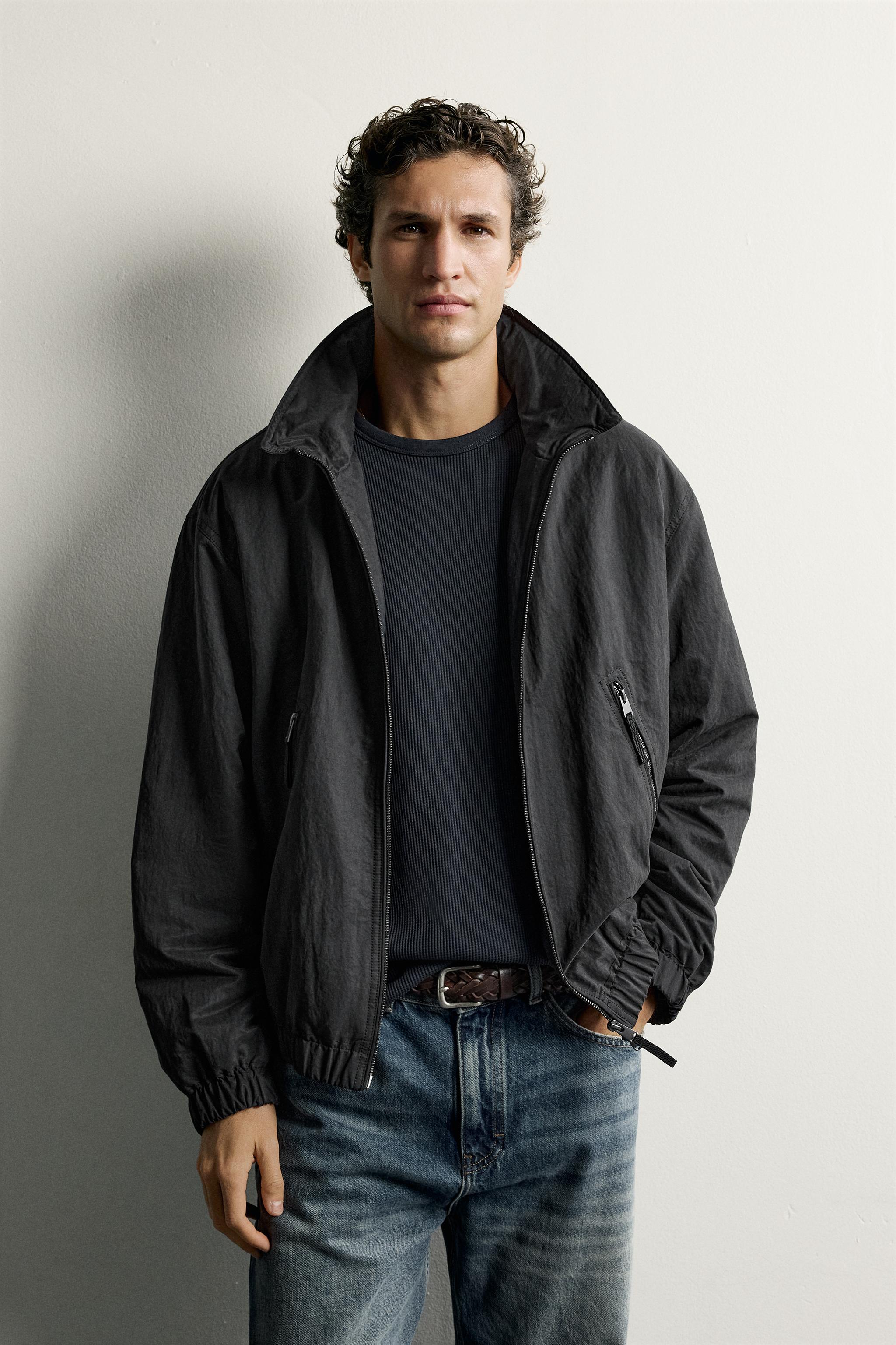 フード付きテクニカルパフジャケット - ブラック | ZARA Japan / 日本