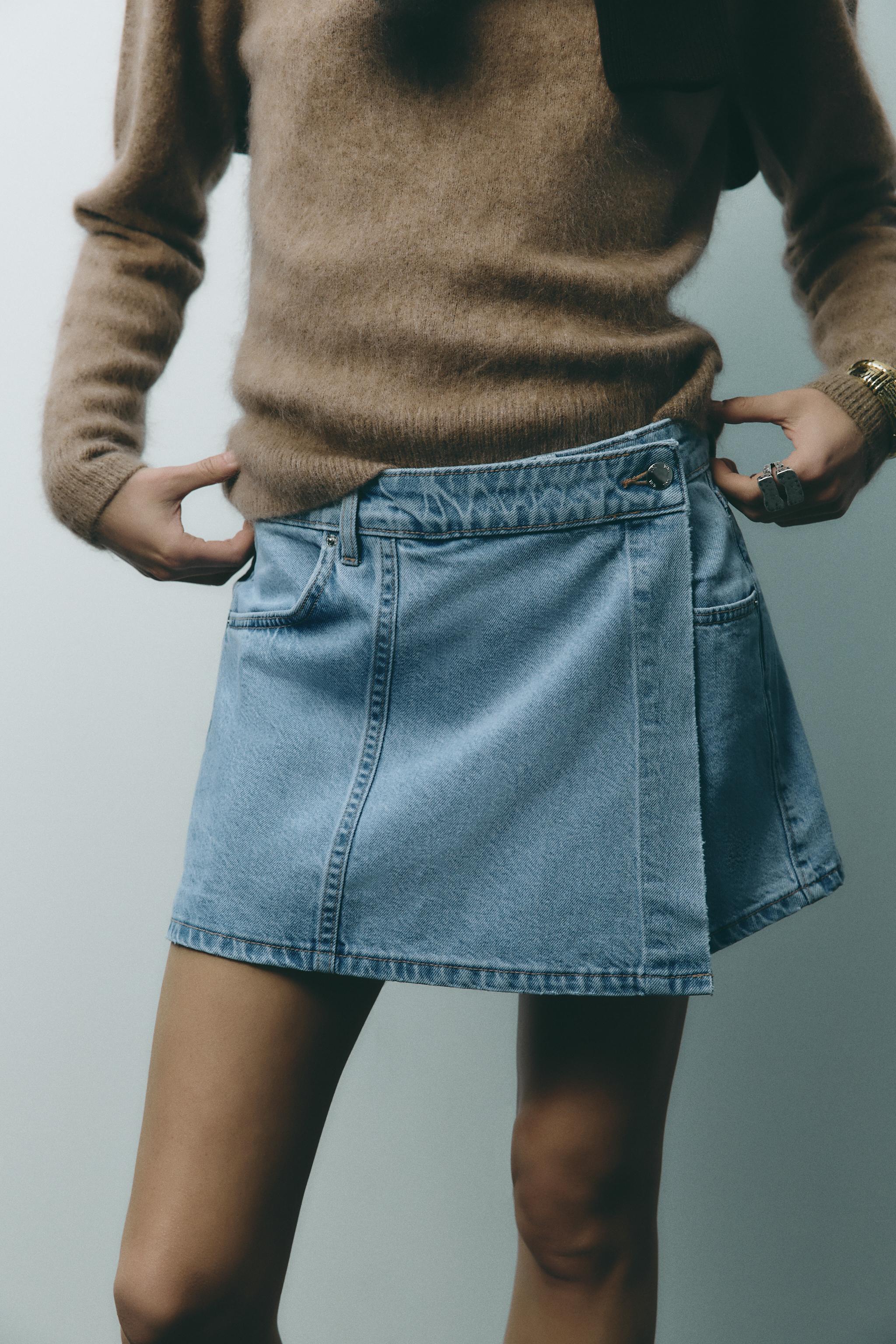 SHORT-SAIA DENIM CRUZADO - Azul-claro | ZARA Brasil