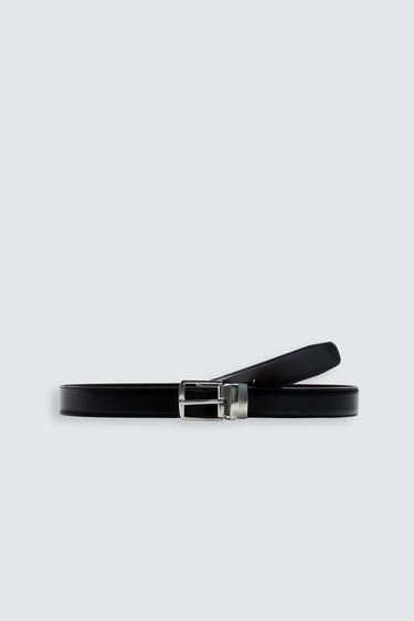 CINTURÓN REVERSIBLE PIEL - Negro de Zara