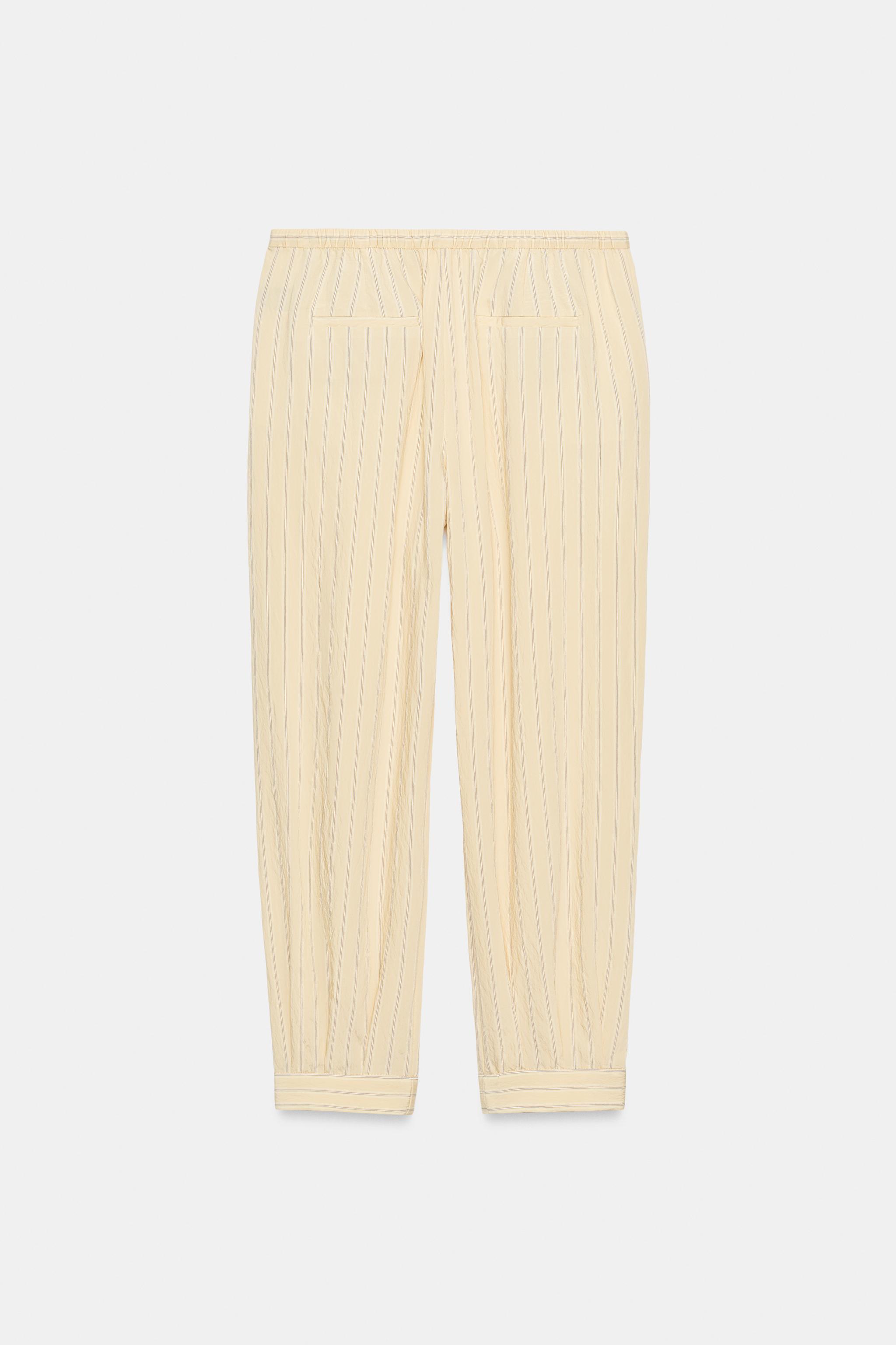 Zara ÇİZGİLİ ZW COLLECTION ŞALVAR PANTOLON görsel 7