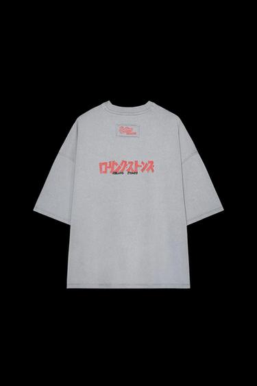 Zara THE ROLLING STONES WASHED EFFECT T-SHIRT - Gray