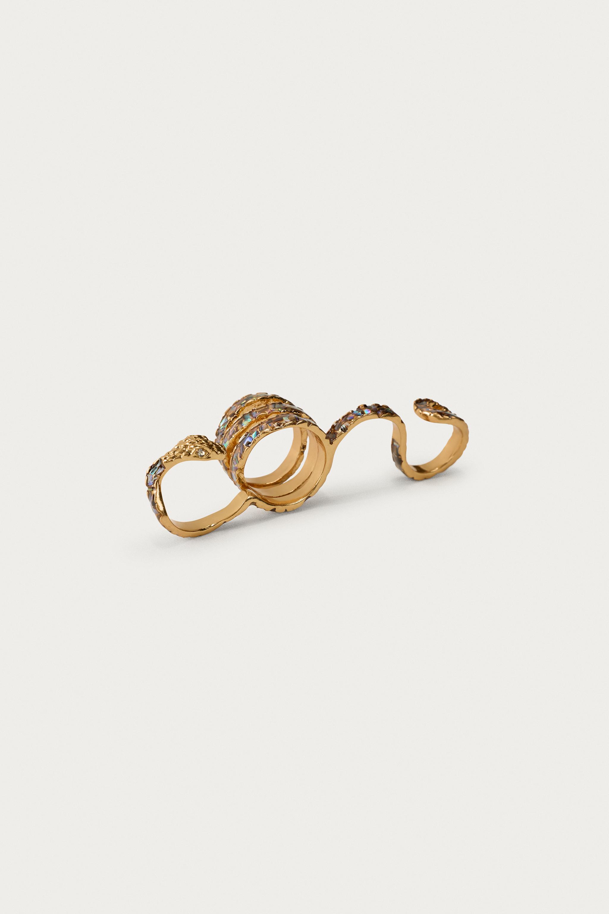 MARISA BERENSON X ZARA SNAKE MULTI-POSITION RING — Golden
