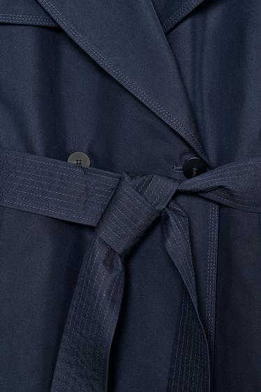 ZW COLLECTION OVERSIZE TRENCH COAT WITH BELT - Blue by Zara - Image 8