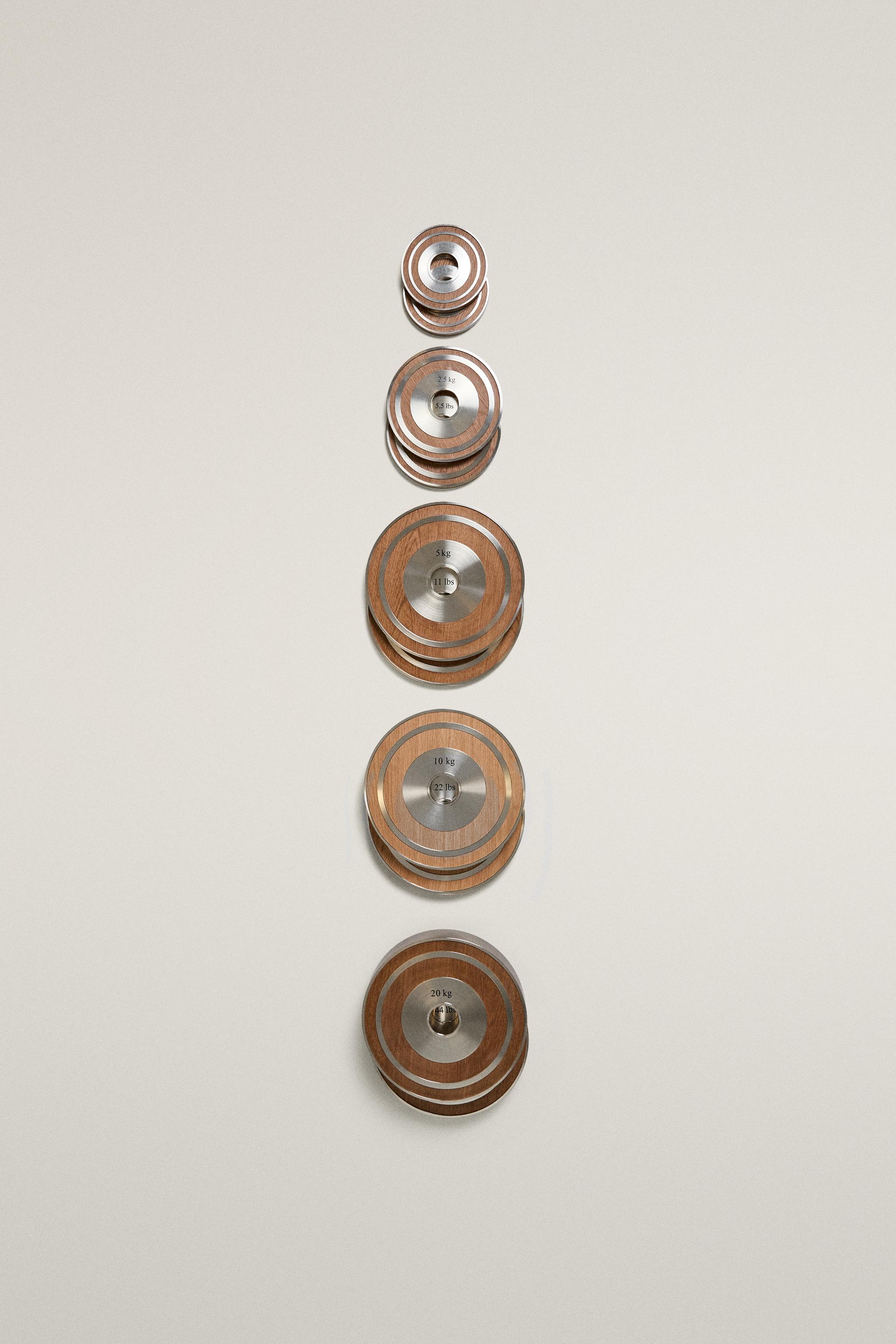 WOODEN DISC WEIGHT SET (SET OF 2)