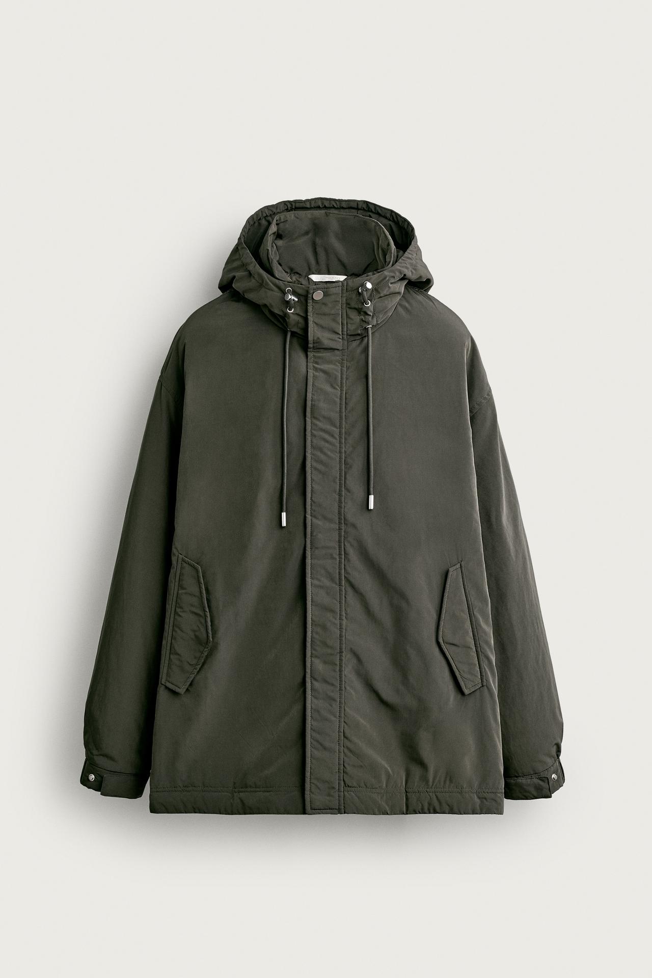 WATER-REPELLENT TECHNICAL HOODIE JACKET — Khaki