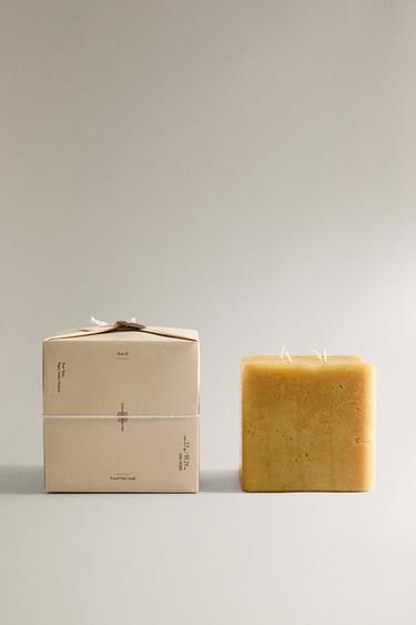 SQUARE CUIR NUIT SCENTED CANDLE - رمادي أنثراسايت الخاص بـ Zara