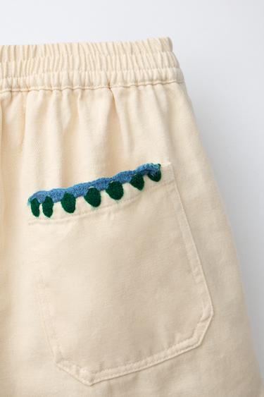 SHORT BRODÉ - Écru de Zara - Image 3