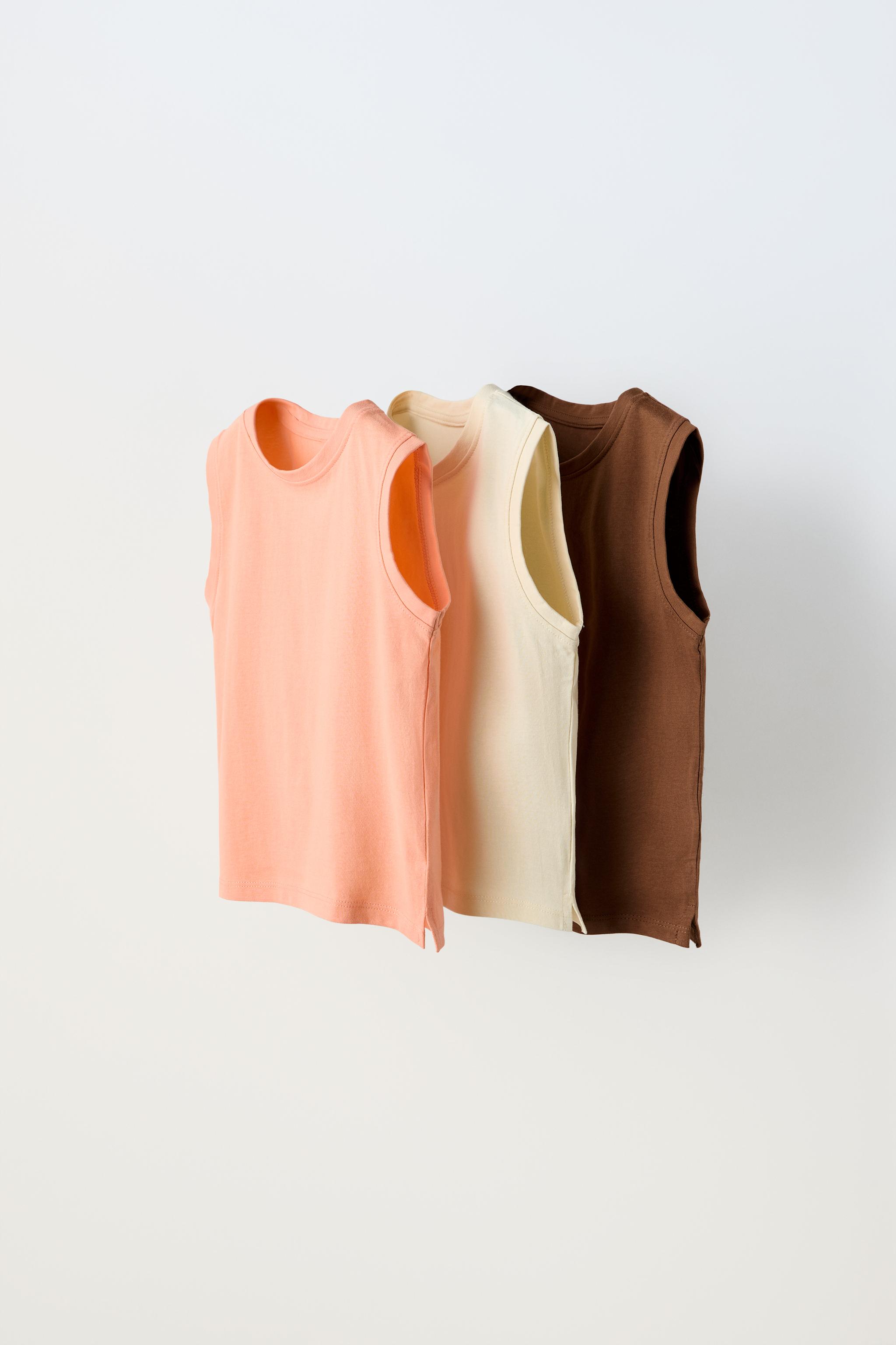 ノースリーブTシャツ x 3セット - オレンジ色 | ZARA Japan / 日本