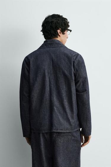 RELAXED FIT DENIM OVERSHIRT - Blue / Indigo by Zara - Image 2