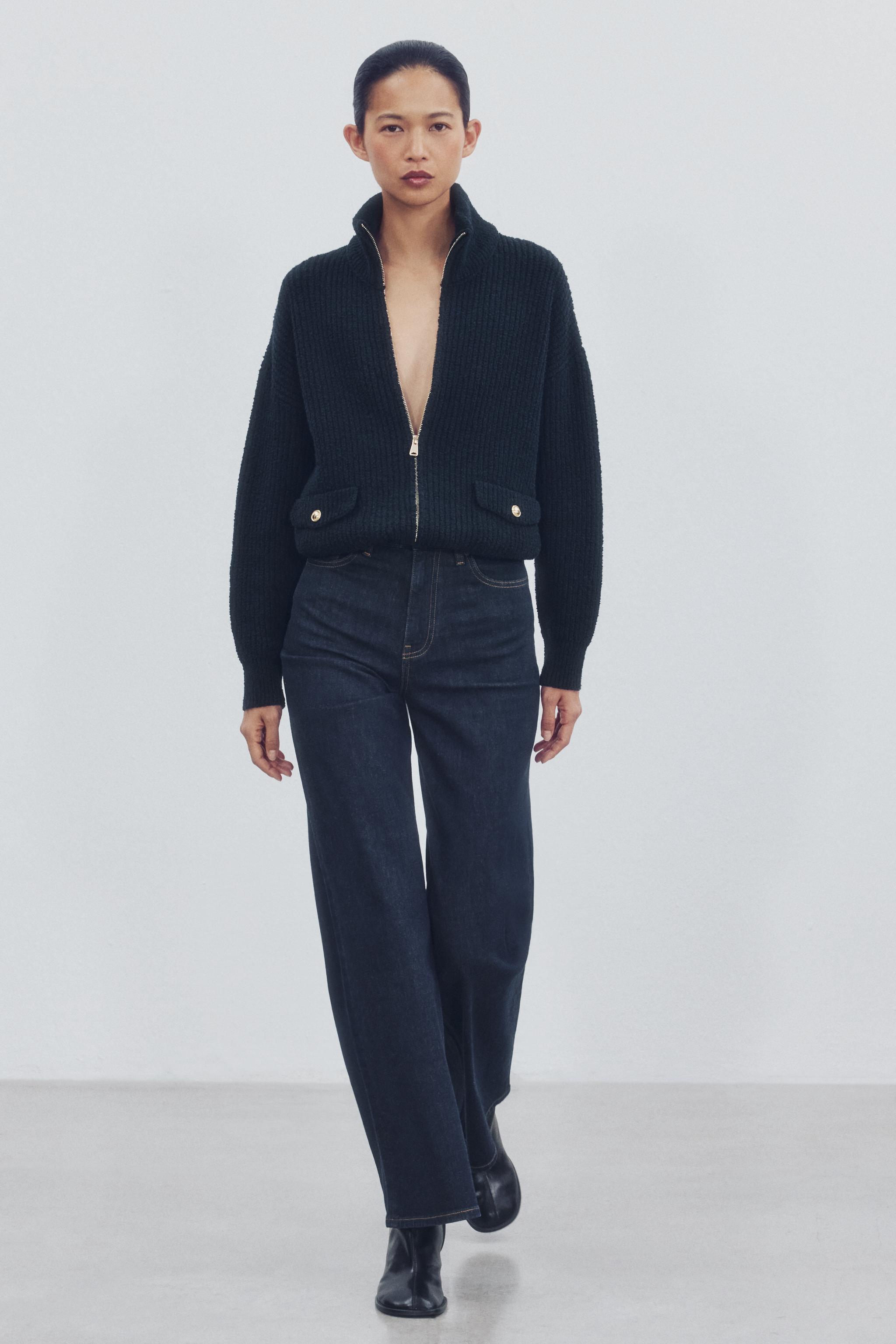 ZW COLLECTION COMFORT HIGH-RISE WIDE-LEG JEANS - Blue | ZARA