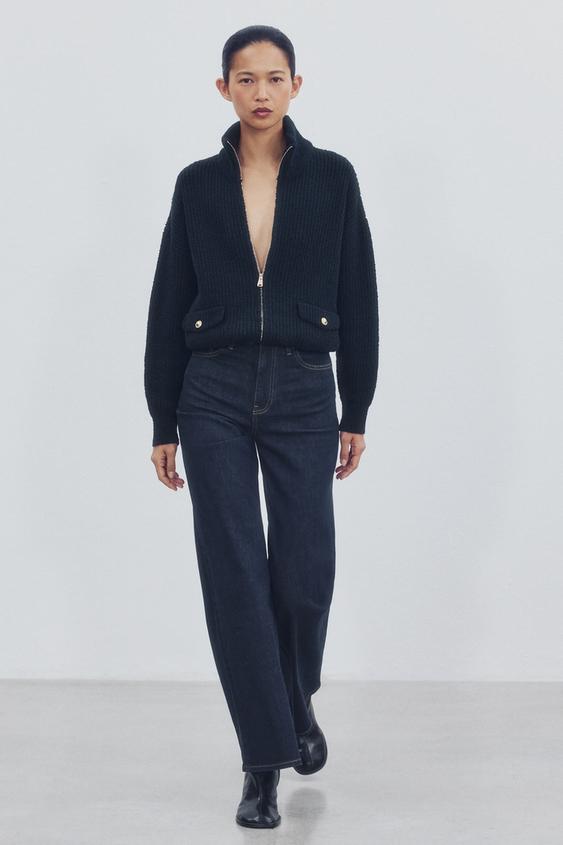 Zara ZW COLLECTION COMFORT HIGH-RISE WIDE-LEG JEANS - Blue - Image 0