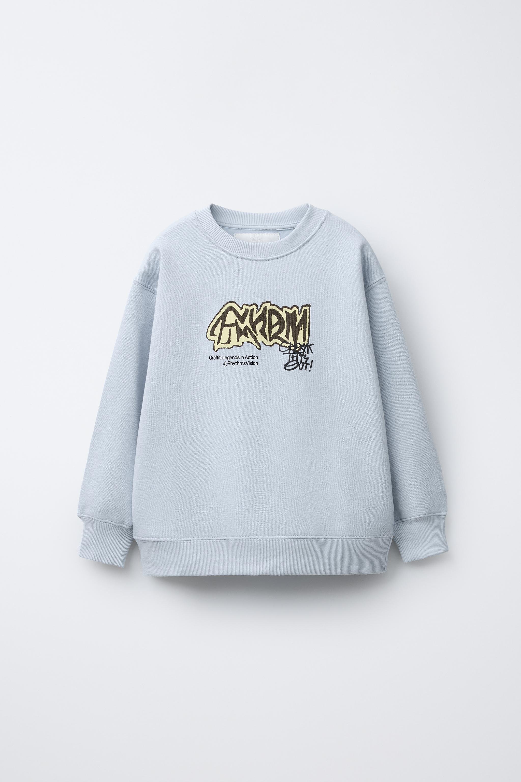 GRAFFITI PRINT SWEATSHIRT - Light blue | ZARA Australia