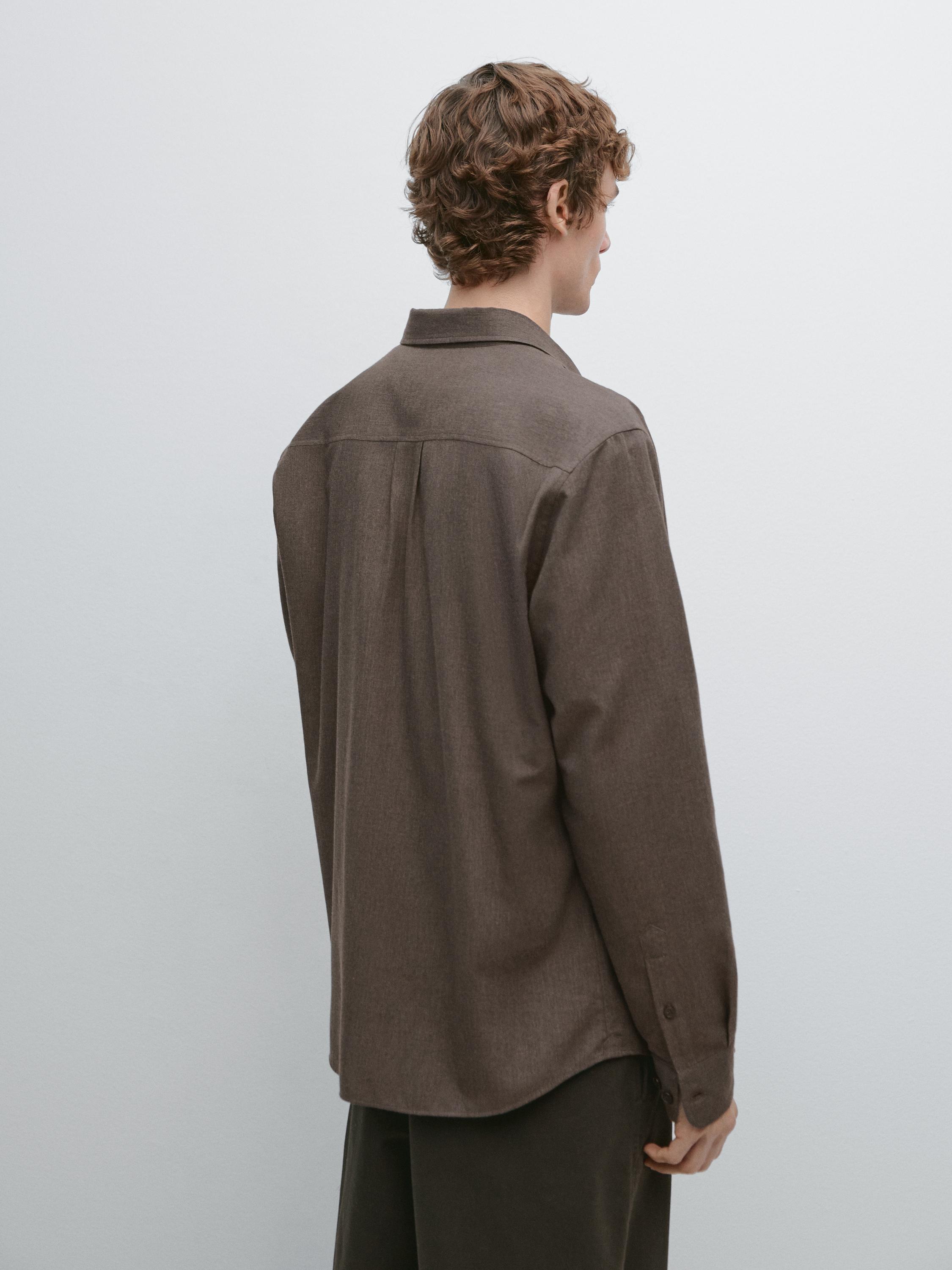 Regular fit melange shirt