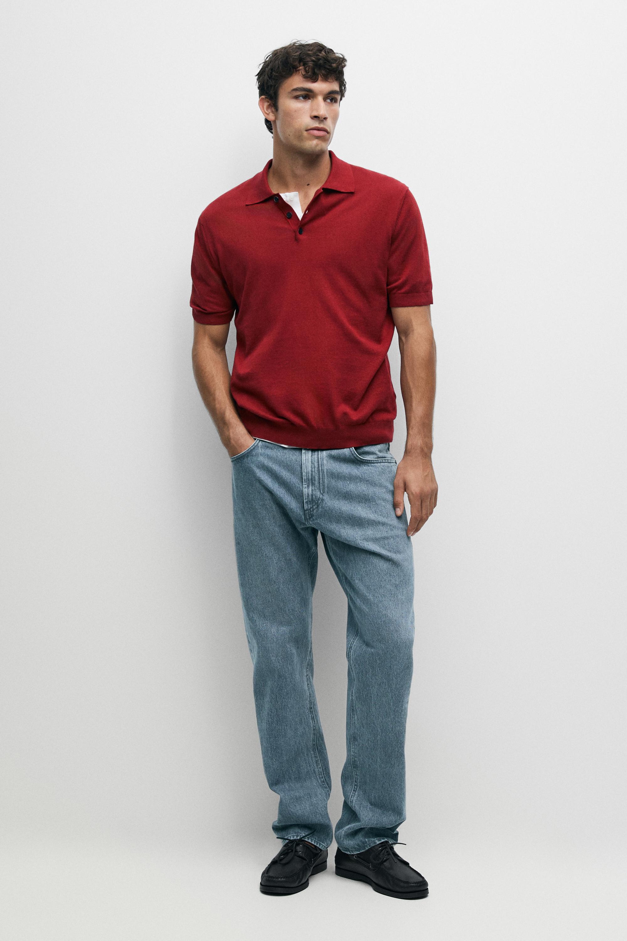 100% cotton knit short sleeve polo shirt