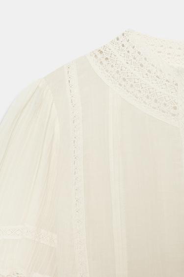 ZW COLLECTION ROMANTIC LACE BLOUSE - Ecru by Zara - Image 7