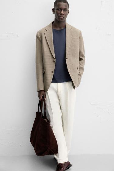HOUNDSTOOTH BLAZER - Brown by Zara