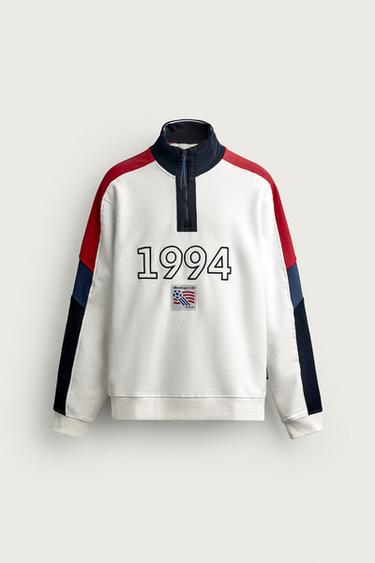 SUDADERA CUELLO CREMALLERA USA 94 FIFA WORLD CUP™ FIFA CLASSICS - Blanco roto de Zara