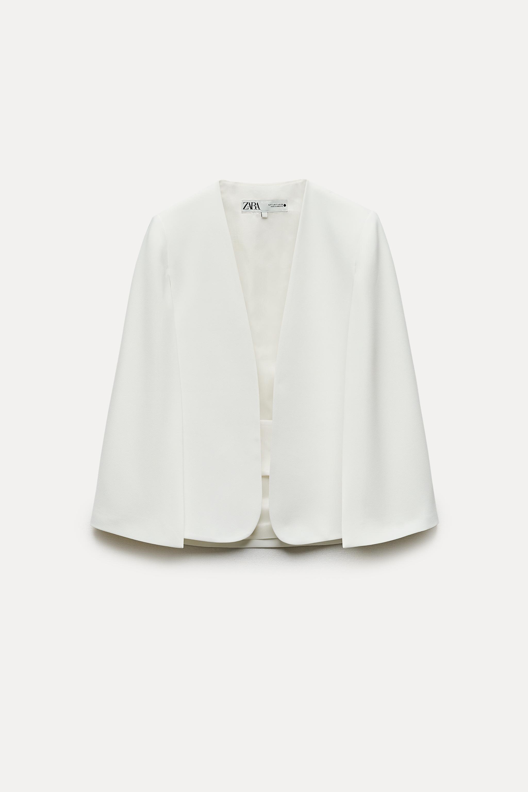 高額売筋】 ZARA ブレザー ケープ blazer cape 新品 ザラ 白 