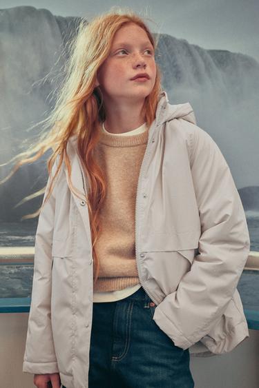 WATER-RESISTANT RUBBERISED RAINCOAT - Ecru by Zara