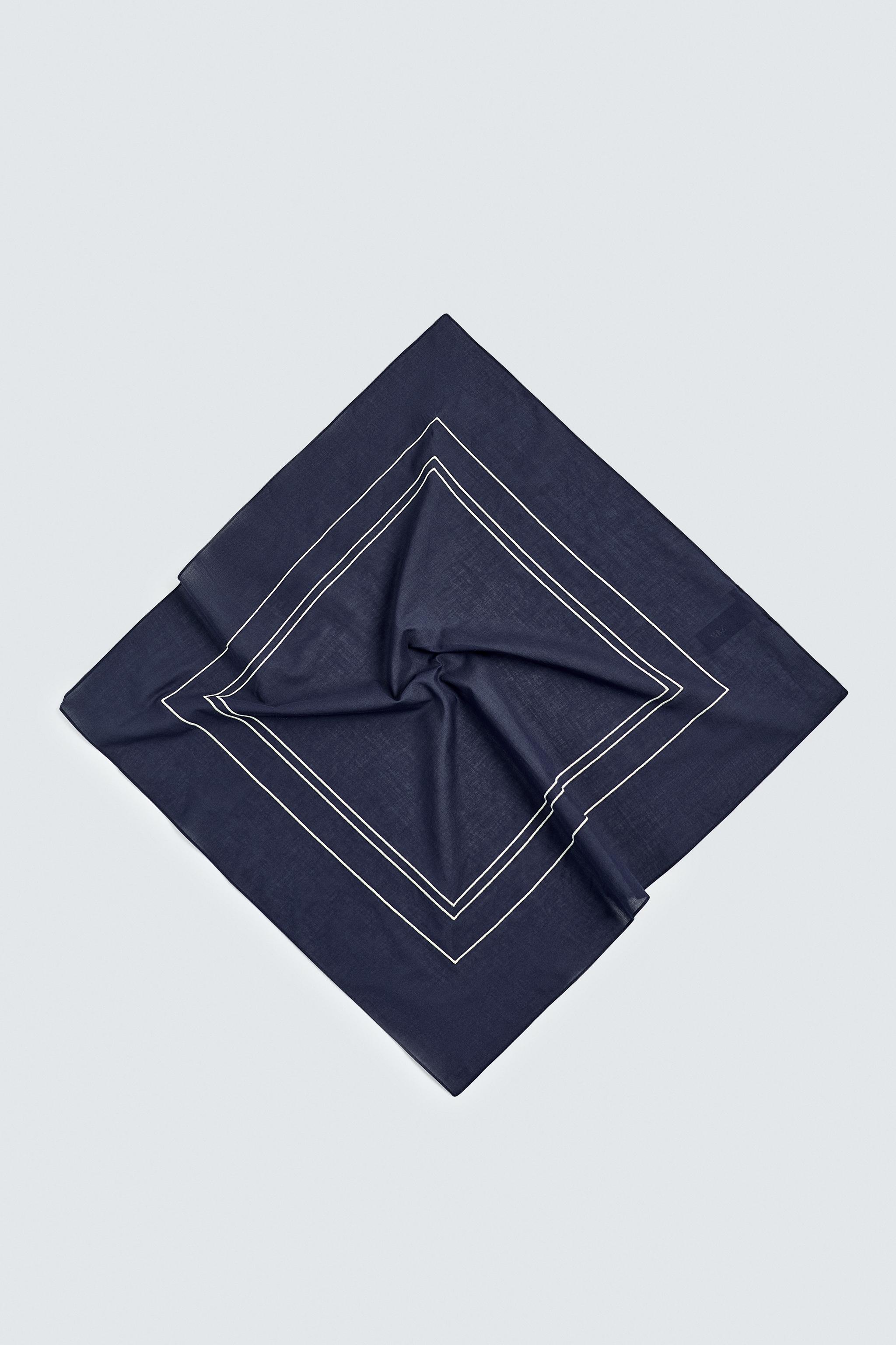 CONTRAST EMBROIDERY BANDANA - Navy blue | ZARA United States