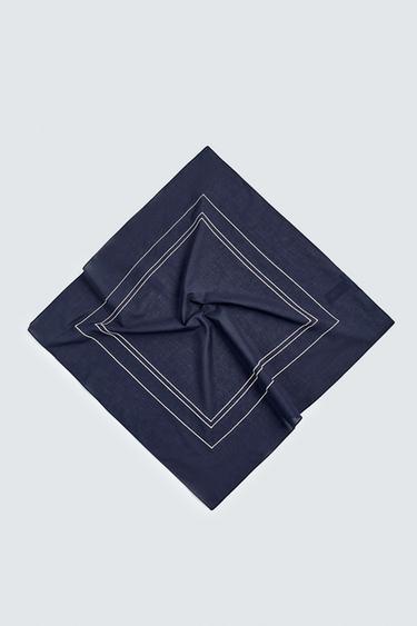 CONTRAST EMBROIDERY BANDANA - Navy blue by Zara