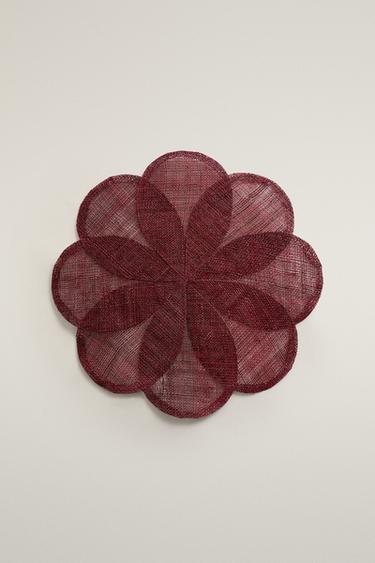 RAMIE FLORAL PLACEMAT - Burgundy by Zara