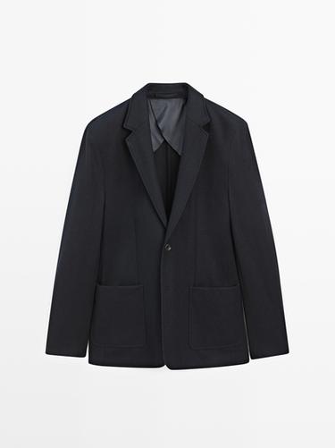 Zara Wool blend suit blazer - Navy blue