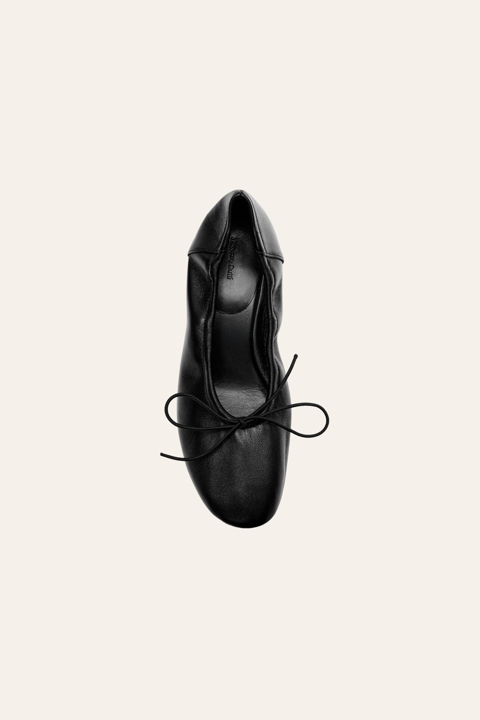 High-heel ballerinas — Black