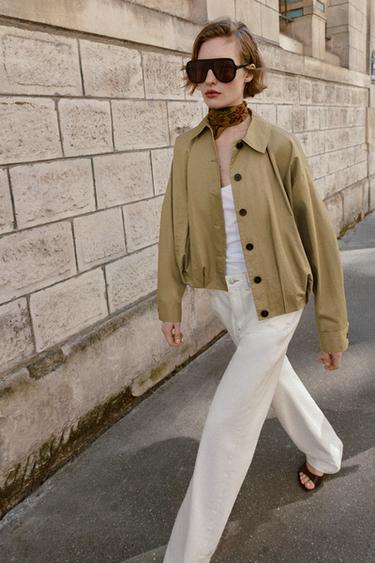 Zara BALLOON JACKET - Khaki