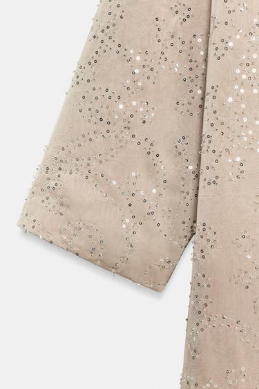 KIMONO PAILLETTES - Gris taupe de Zara - Image 10