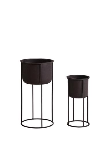 メタリック プランターブラックZaraのメタリック プランター - ブラック