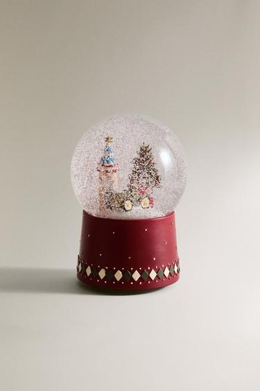 EMBELLISHED CHRISTMAS SNOW GLOBE - Red by Zara - Image 1